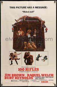 9f005 100 RIFLES style A 1sh '69 Jim Brown, Raquel Welch & Burt Reynolds!