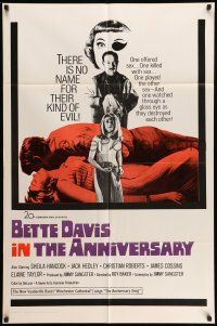 9f044 ANNIVERSARY int'l 1sh '67 Bette Davis with funky eyepatch in English horror!