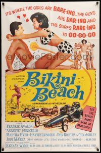 9f092 BIKINI BEACH 1sh '64 Frankie Avalon, Annette Funicello, sexy Martha Hyer!