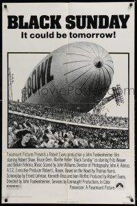 9f099 BLACK SUNDAY 1sh '77 Goodyear Blimp zeppelin disaster at the Super Bowl!