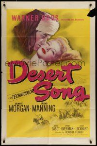 9f193 DESERT SONG 1sh '44 Oscar Hammerstein II musical, Dennis Morgan, sexy Irene Manning!