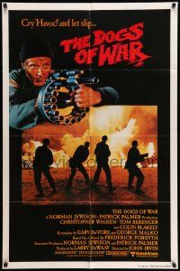 9f208 DOGS OF WAR int'l 1sh '81 great image of Christopher Walken with really BIG gun!