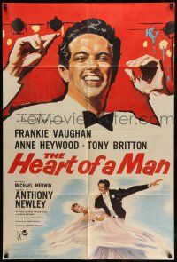 9f365 HEART OF A MAN English 1sh '59 great artwork of Frankie Vaughan & Anne Heywood!