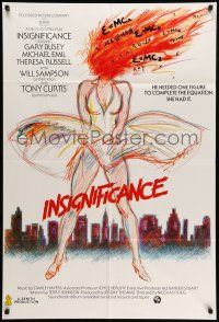 9f424 INSIGNIFICANCE English 1sh '85 incredible completely different Marilyn skirt blowing art!