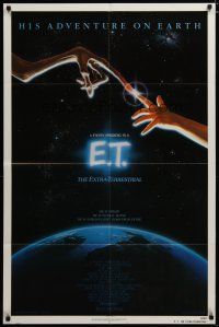 9f224 E.T. THE EXTRA TERRESTRIAL NSS style 1sh '82 Steven Spielberg classic, John Alvin art!