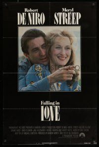 9f251 FALLING IN LOVE 1sh '84 romantic close-up of Robert De Niro & Meryl Streep!