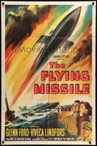 9f286 FLYING MISSILE 1sh '51 Glenn Ford, Viveca Lindfors, smart bomb that stalks its prey!