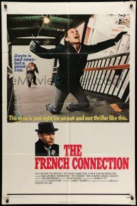 9f299 FRENCH CONNECTION int'l 1sh '71 Gene Hackman in movie chase climax, William Friedkin!