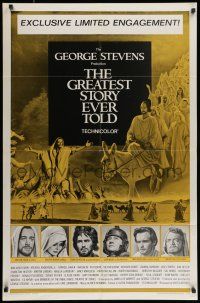 9f337 GREATEST STORY EVER TOLD 1sh '65 Max von Sydow as Jesus, exclusive limited engagement!