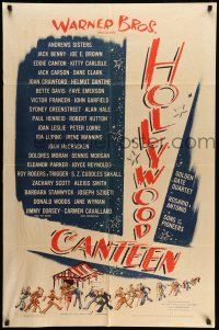 9f383 HOLLYWOOD CANTEEN 1sh '44 Warner Bros. all-star musical comedy directed by Delmer Daves!