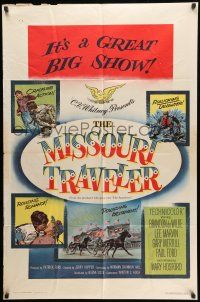 9f599 MISSOURI TRAVELER 1sh '58 it's a great big show with crackling action & rollicking laughter!