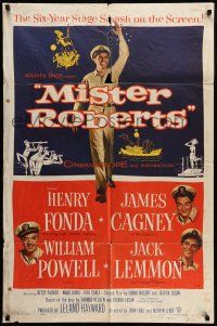 9f602 MISTER ROBERTS 1sh '55 Henry Fonda, James Cagney, William Powell, Jack Lemmon, John Ford