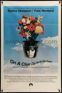 9f664 ON A CLEAR DAY YOU CAN SEE FOREVER 1sh '70 cool image of Barbra Streisand in flower pot!