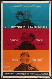 9f669 ONCE MORE WITH FEELING 1sh '60 three romantic kiss close ups of Yul Brynner & Kay Kendall!