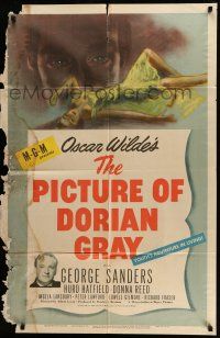 9f713 PICTURE OF DORIAN GRAY 1sh '45 George Sanders, Hurd Hatfield, Donna Reed