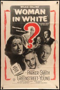 9f981 WOMAN IN WHITE 1sh '48 Eleanor Parker, Alexis Smith, Sidney Greenstreet