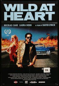 9g122 WILD AT HEART Aust 1sh '90 David Lynch, sexiest image of Nicolas Cage & Laura Dern!