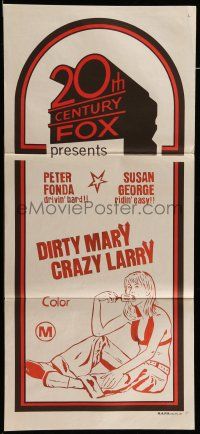 9g125 20TH CENTURY FOX Aust daybill 1970s Dirty Marry, Crazy Larry!