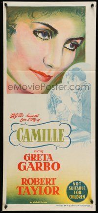 9g165 CAMILLE Aust daybill R55 Robert Taylor, portrait of beautiful Greta Garbo!