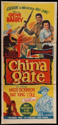 9g173 CHINA GATE Aust daybill '57 Samuel Fuller, Angie Dickinson, Gene Barry, Nat King Cole!