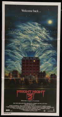 9g199 FRIGHT NIGHT 2 Aust daybill '89 creepy spirit artwork, more than a sequel, it's a scream!