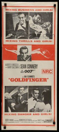 9g205 GOLDFINGER Aust daybill R70s great image of Sean Connery as James Bond 007!