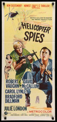 9g214 HELICOPTER SPIES Aust daybill '67 Robert Vaughn, David McCallum, The Man from U.N.C.L.E.!