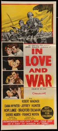 9g223 IN LOVE & WAR Aust daybill '58 U.S. Marines Robert Wagner & Jeff Hunter, Dana Wynter!
