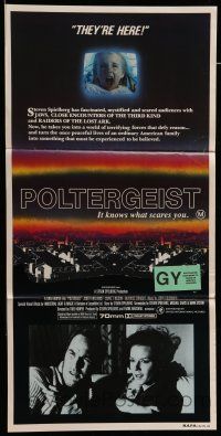 9g266 POLTERGEIST Aust daybill '82 Tobe Hooper horror classic, they're here, Heather O'Rourke!