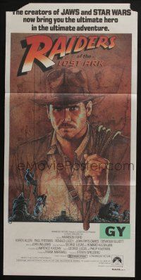 9g271 RAIDERS OF THE LOST ARK New Zealand style Aust daybill '81 Harrison Ford by Richard Amsel!