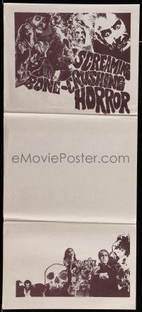 9g284 SCREAMING BONE-CRUSHING HORROR Aust daybill '70s Christopher Lee & Vincent Price!