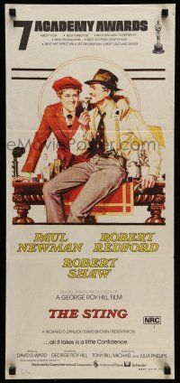 9g304 STING Aust daybill '74 art of con men Paul Newman & Robert Redford by Richard Amsel