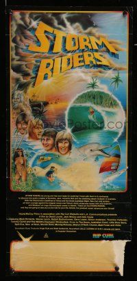 9g305 STORM RIDERS Aust daybill '82 cool tropical surfing artwork by Jim Davidson!