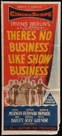 9g315 THERE'S NO BUSINESS LIKE SHOW BUSINESS Aust daybill '54 Marilyn Monroe & cast in line-up!