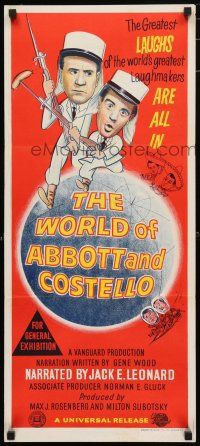 9g327 WORLD OF ABBOTT & COSTELLO Aust daybill '65 Bud & Lou are the greatest laughmakers!