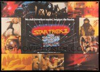 9g367 STAR TREK II German 33x47 '82 The Wrath of Khan, Nimoy, Shatner, Bob Peak title design!