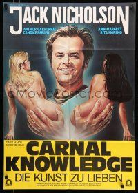 9g434 CARNAL KNOWLEDGE German '71 completely different Morf art of Jack Nicholson w/naked women!