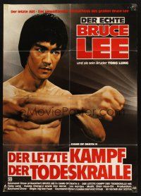 9g487 GAME OF DEATH II German '81 Si wang ta, great action image of Bruce Lee!