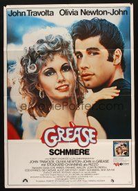 9g495 GREASE German '78 close up of John Travolta & Olivia Newton-John in a most classic musical!
