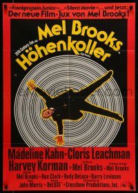 9g504 HIGH ANXIETY German '77 Mel Brooks, great Vertigo spoof design, a Psycho-Comedy!