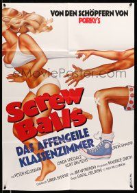 9g578 SCREW BALLS German '83 great sexy art of screwball snapping bra, soccer!