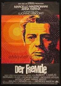 9g591 STRANGER German '68 Luchino Visconti's Lo Straniero, mosaic art of Marcello Mastroianni!