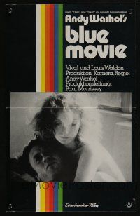 9g375 BLUE MOVIE German 12x19 '72 Andy Warhol, Paul Morrissey, sex thriller!