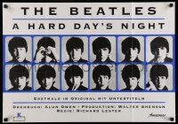 9g393 HARD DAY'S NIGHT German 19x28 R80s image of The Beatles in first film, rock & roll classic!