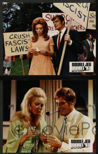 9g893 CROSSPLOT 9 French LCs '70 great images of spy Roger Moore & sexy Claudie Lange, Martha Hyer!