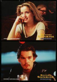 9g744 BEFORE SUNRISE 8 German LCs '94 directed by Richard Linklater, Ethan Hawke, Julie Delpy!