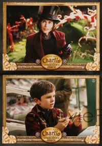 9g746 CHARLIE & THE CHOCOLATE FACTORY 8 German LCs '05 Johnny Depp, directed by Tim Burton!