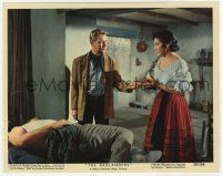 9h003 BADLANDERS color 8x10 still #9 '58 Alan Ladd & Katy Jurado by sleeping Ernest Borgnine on bed!