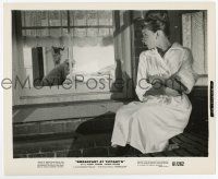 9h180 BREAKFAST AT TIFFANY'S 8.25x10 still '61 Audrey Hepburn wearing robe looking in window!