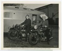 9h311 EAGLE SQUADRON candid 8.25x10 still '42 Robert Stack takes Leo Carrillo on a motorcycle ride!